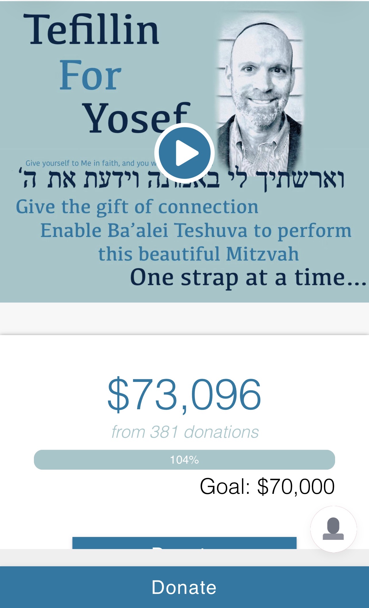 The first crowdfunding campaign, which raised eighty six pairs in memory of Yosef ben Mendel HaLevi, September 2024.